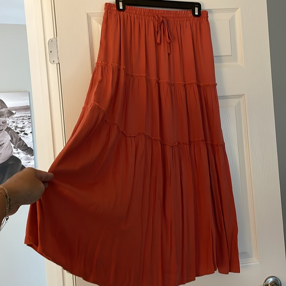 Boho maxi/midi skirt with elastic waistband and pockets! - Picture 4 of 6